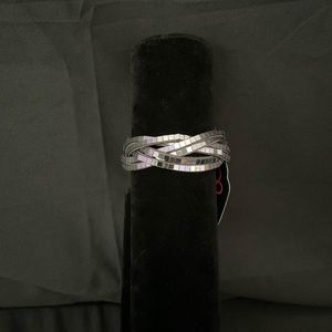 Gray leather bracelet